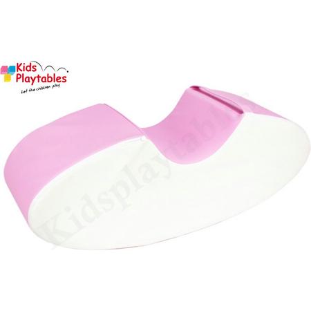 Soft Play Foam Schommelwip roze-wit | rocker | wipwap | foamblokken | bouwblokken | Soft play speelgoed | schuimblokken
